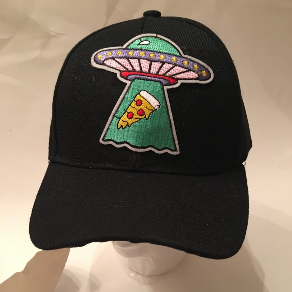 UFO Pizza Hat with adjustable strap